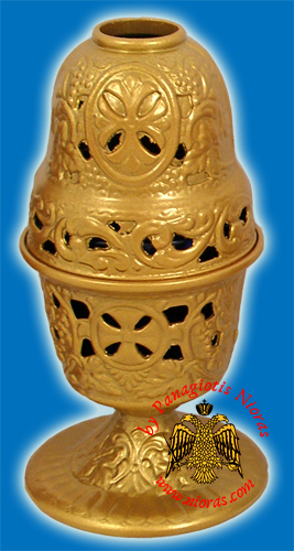 Aluminum Oil Candle Byzantine Eagle Gold 9x18cm