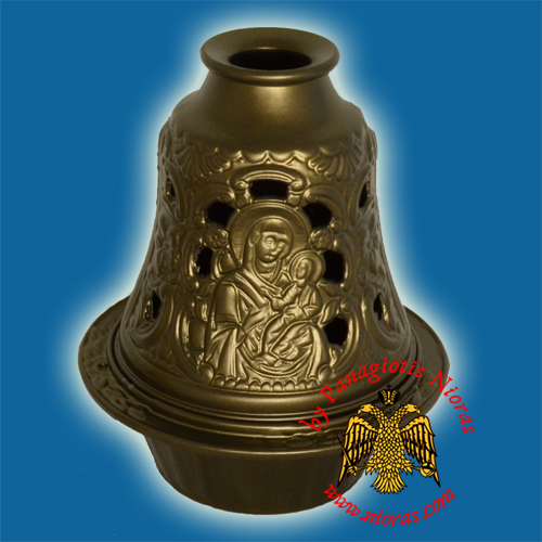 Aluminum Oil Candle Bell Style Chaki 14x10cm