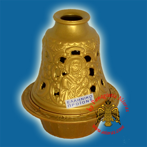 Aluminum Oil Candle Bell Style Gold 14x10cm
