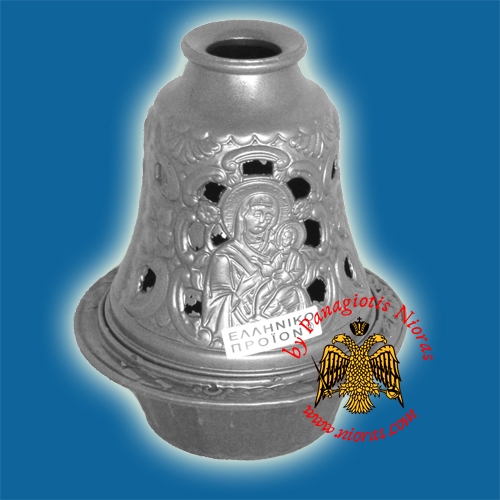 Aluminum Oil Candle Bell Style Silver 14x10cm