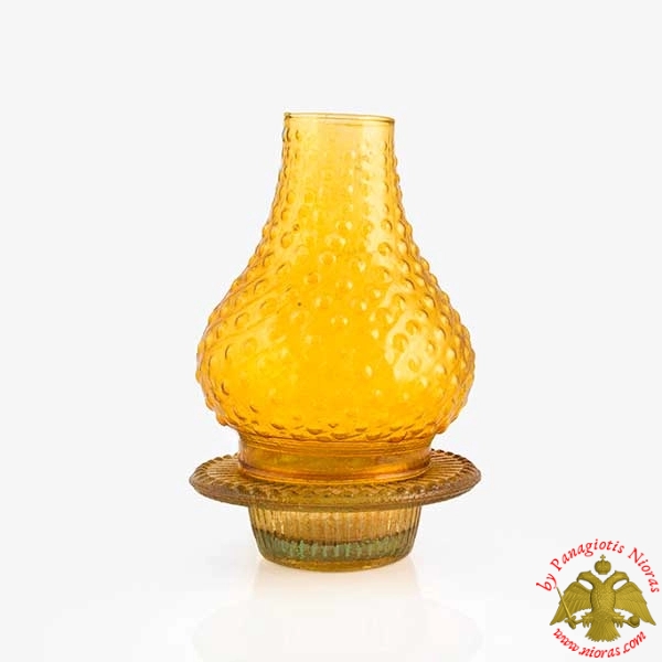 Traditional Standing Glass Oil Candle Classic Style Amber