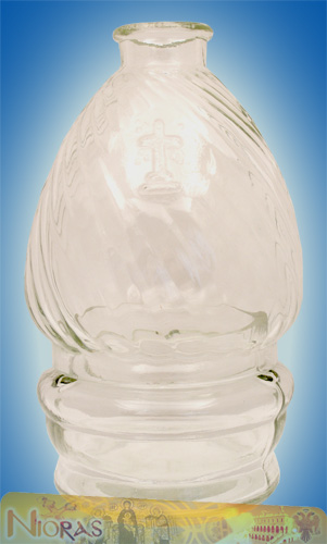 Standing Glass Oil Candle with Cross A Clear