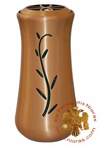 Cenotaph Metal Vase with Flower Design 31cm