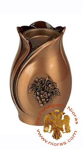 Cenotaph Metal Vase Flower and Vine Design 12cm