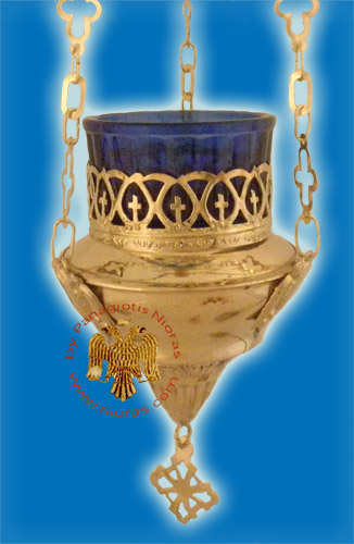 Byzantine Eagle Metal Hanging Vigil Oil Candle Brass