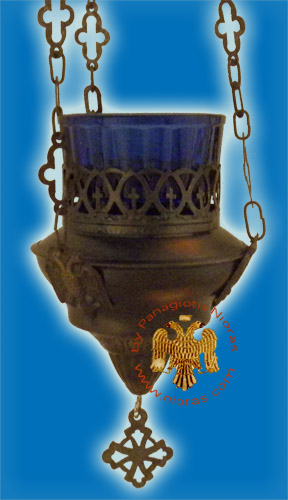 Byzantine Eagle Metal Hanging Vigil Oil Candle Antique