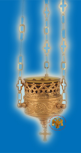 Lace Design A Hanging Oil Candle Brass