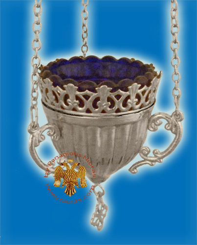 Inlined Design Hanging Oil Candle Nickel