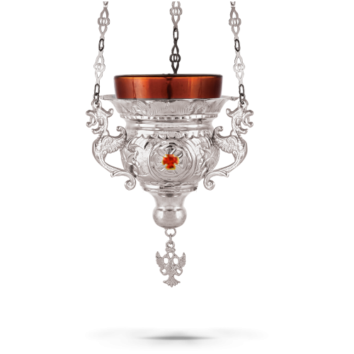 Orthodox Vigil Oil Candle Byzantine N2 Silver Plated