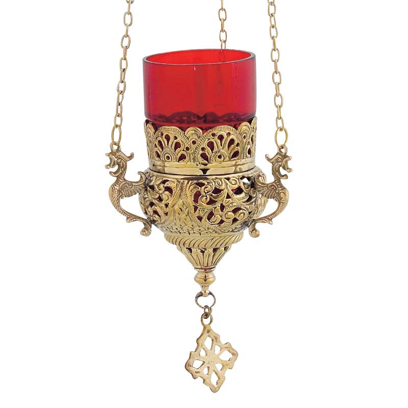 Orthodox Hanging Oil Candle Handmade Design B Brass