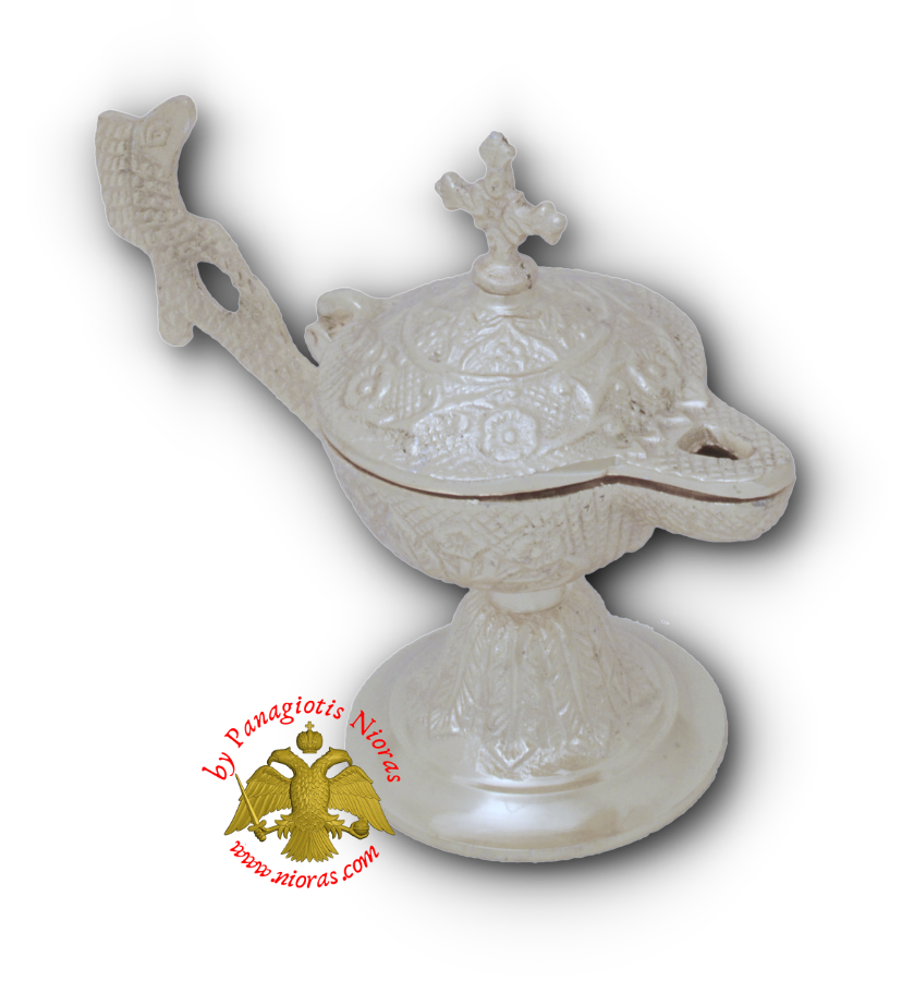Orthodox Gianiotiko Lamp Style Incense Burner Nickel Plated