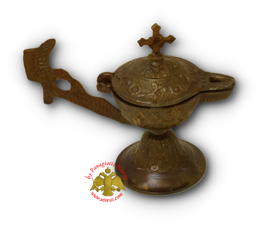 Orthodox Gianiotiko Lamp Style Incense Burner Antique