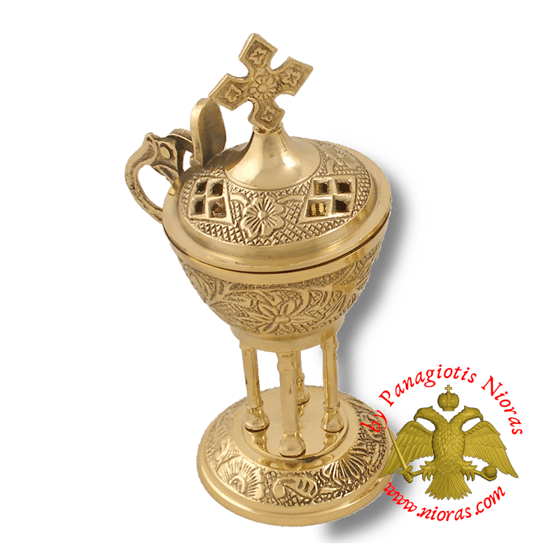 Orthodox Incence Burner With Legs A Bronze 15cm