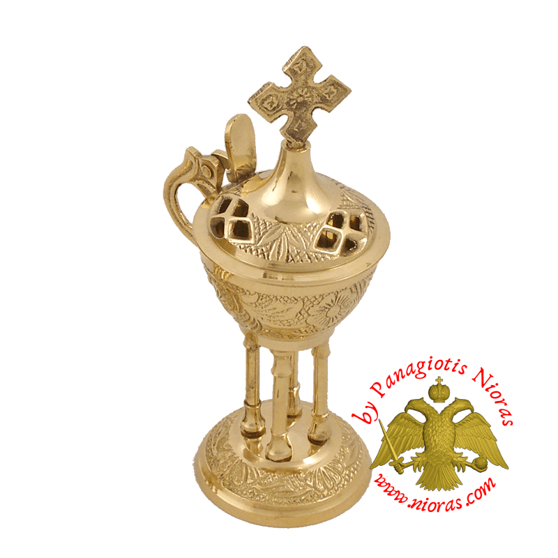 Orthodox Incence Burner With Legs A Bronze 14cm