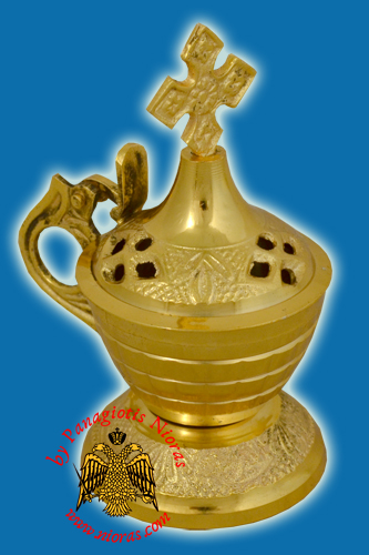 Orthodox Incense Burner Gold Plated 11x5.5cm