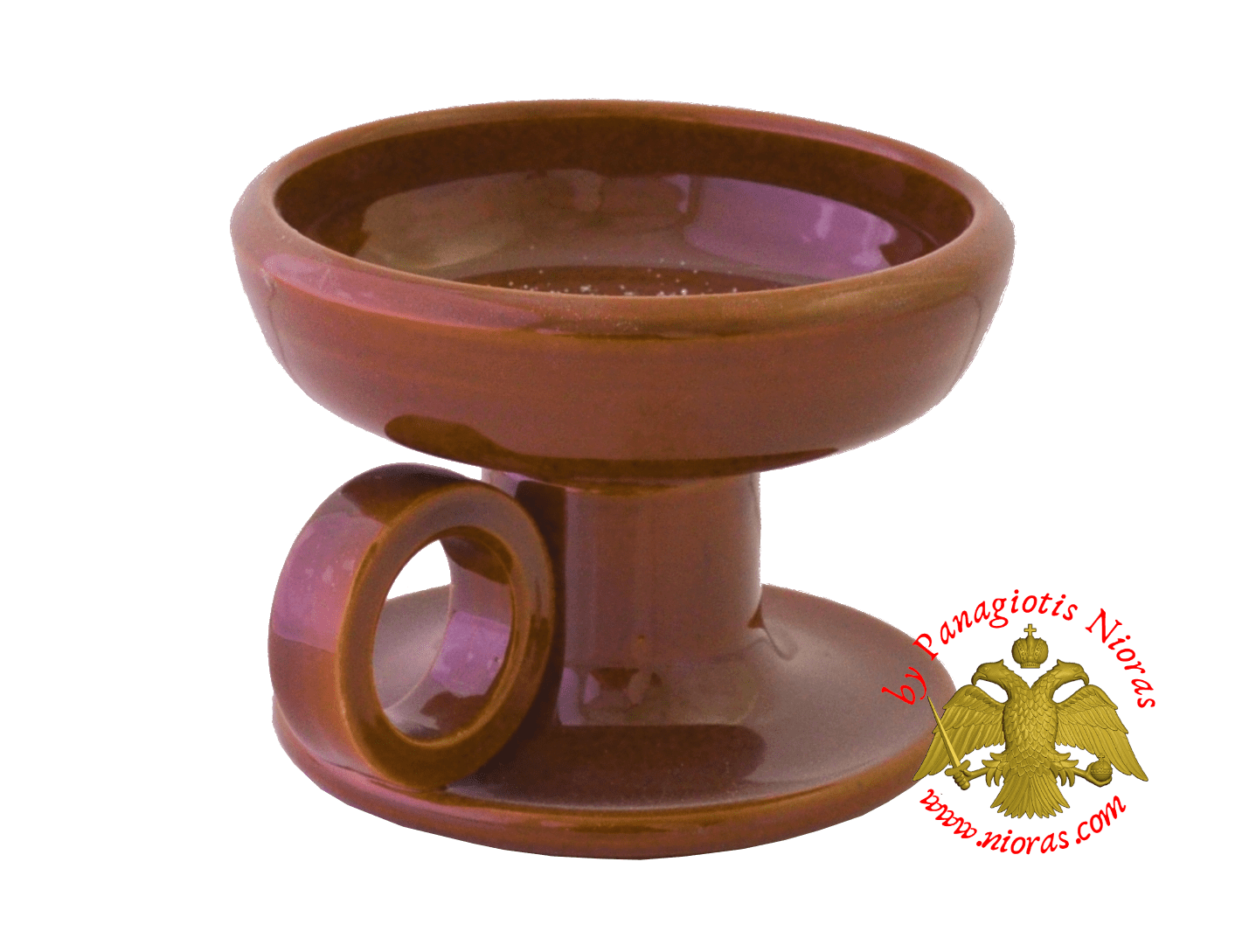 Orthodox Incense Burner Ceramic Simple With Handle Brown