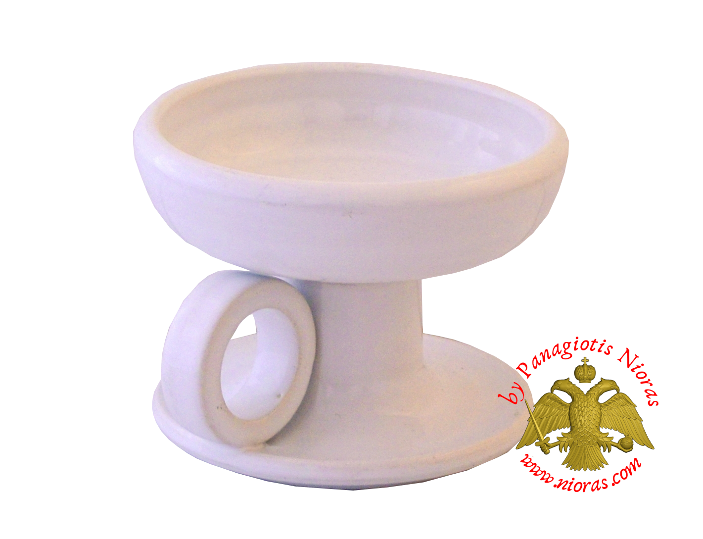 Orthodox Incense Burner Ceramic Simple With Handle White