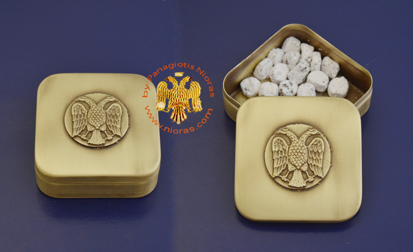 Incense Box with Orthodox Byzantine Eagle on the Top Cup