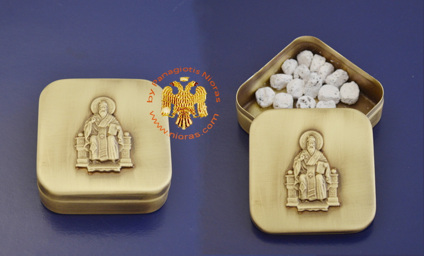 Incense Box with Saint Spiridon on the Top Cup