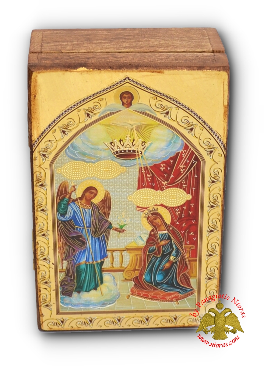 Annunciation Orthodox Incense Wooden Box 14x10x5cm