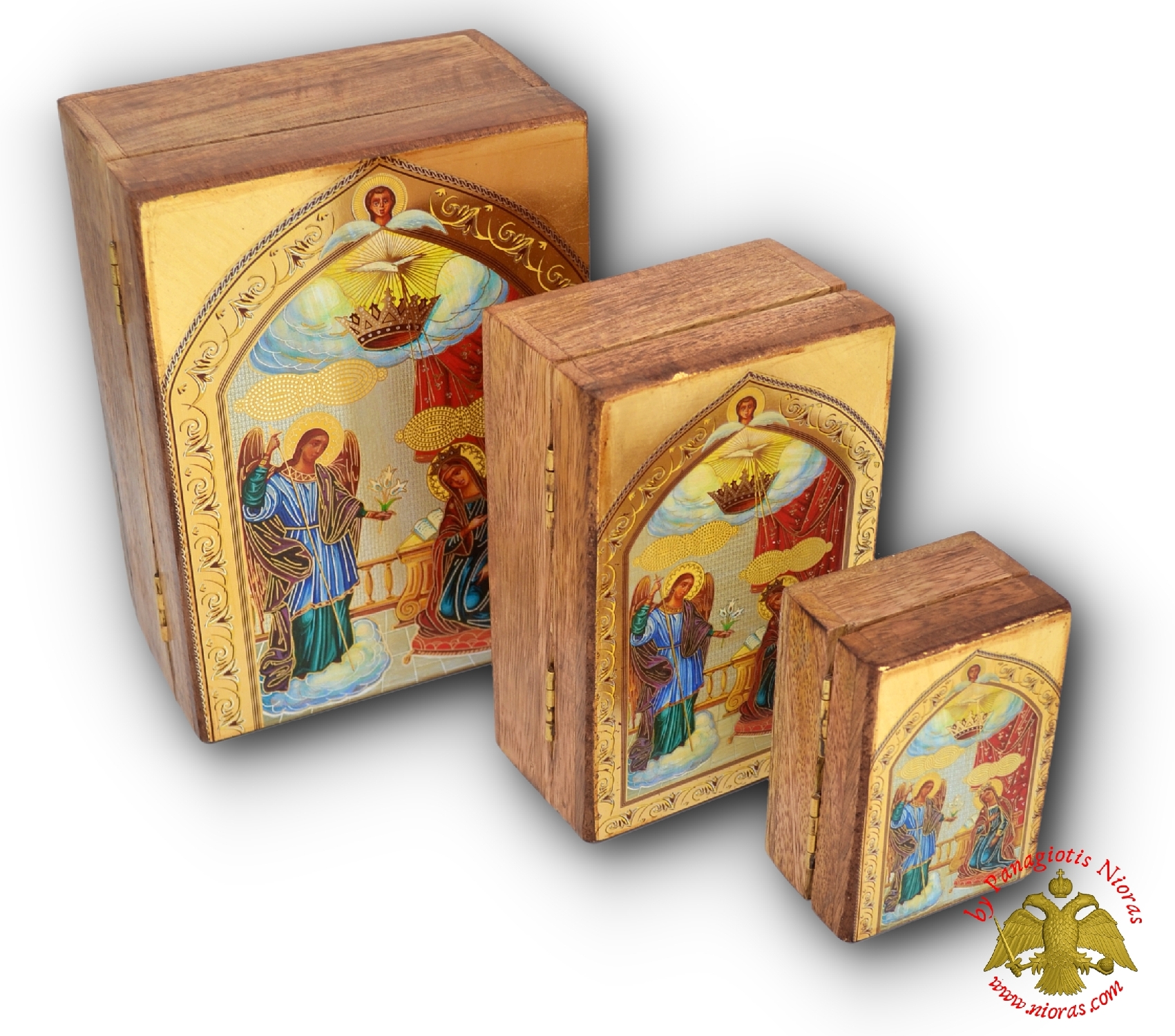 Annunciation Orthodox Incense Wooden Box 6x9x4cm
