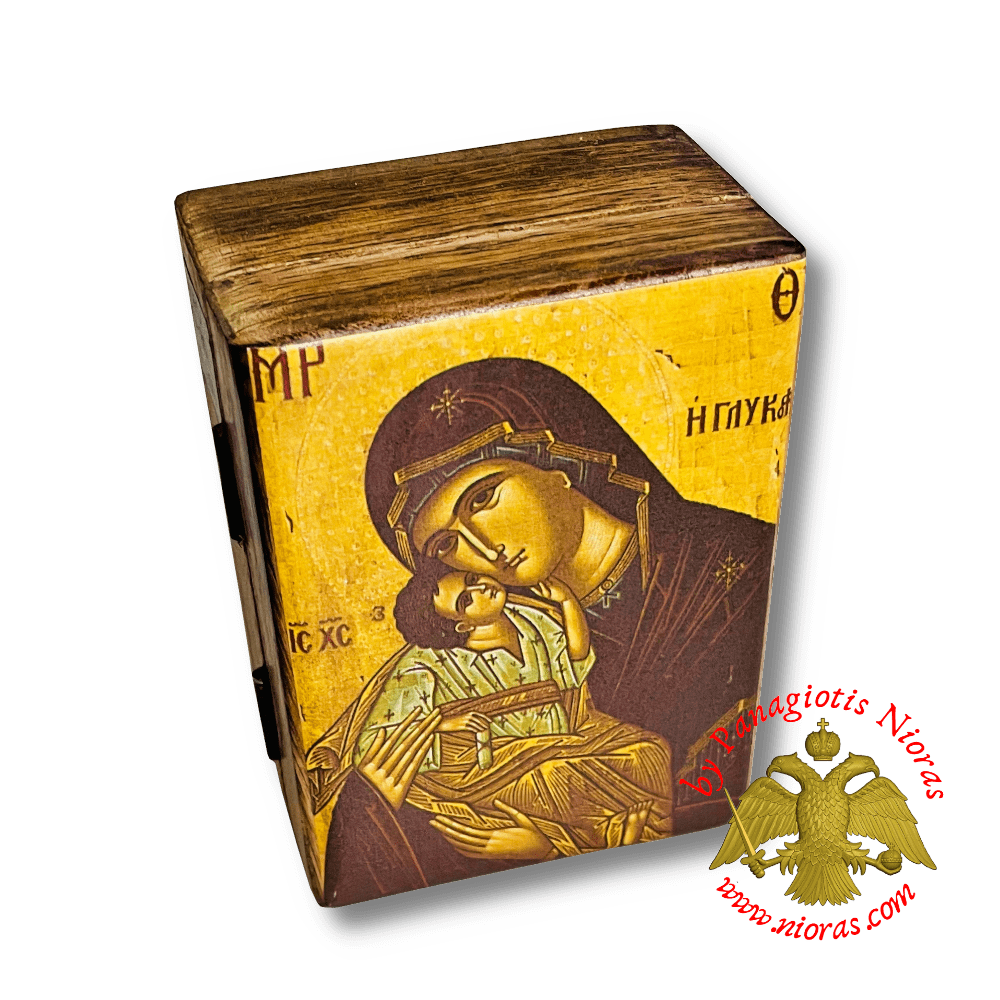 Theotokos Orthodox Incense Wooden Box 10x15x6cm