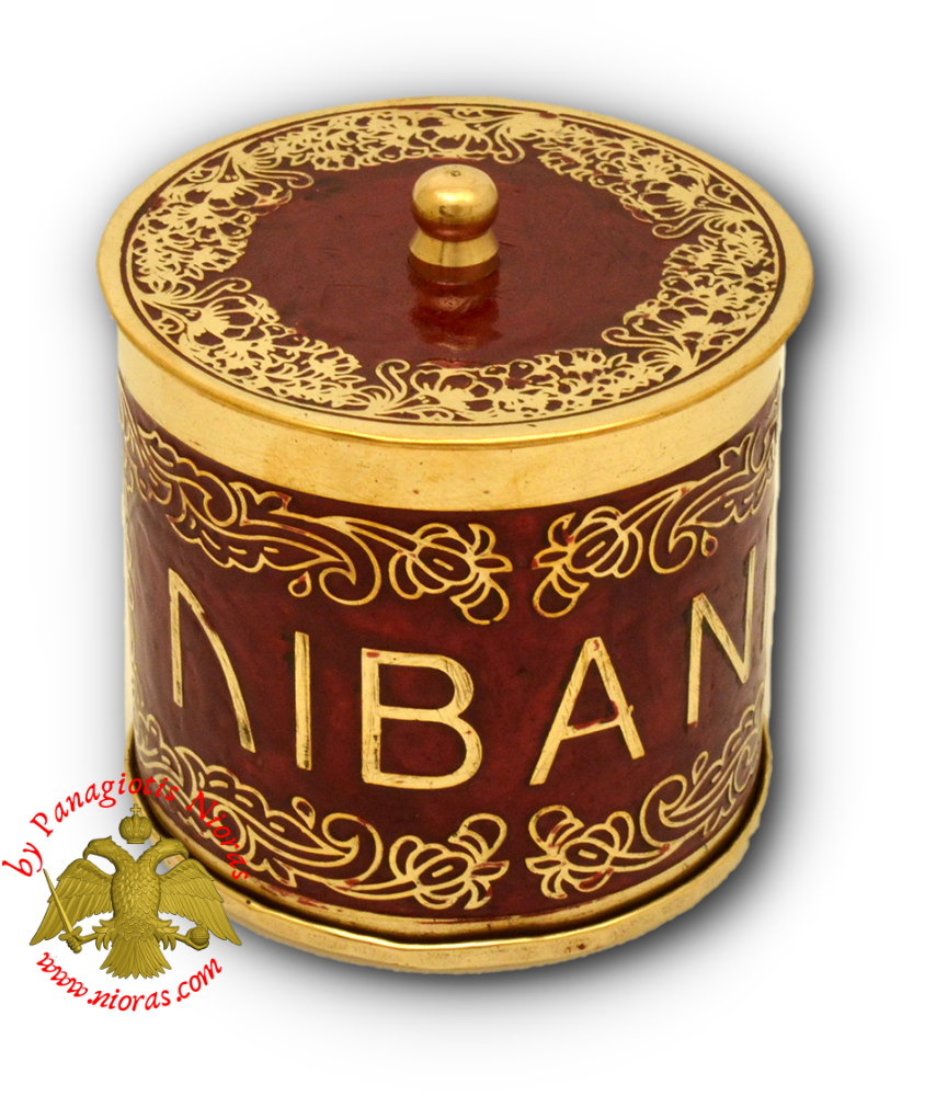 Metal Brass Incense Box Red Colored