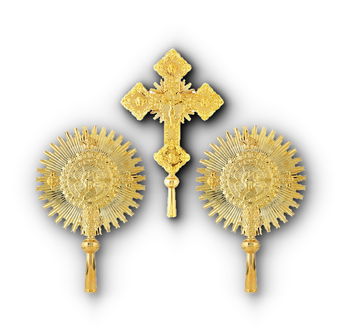 Orthodox Cherubim Ecclesiastical Exapterigon Set Gold Plated