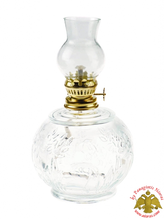Glass Lamp for Parafinn Oil Cylinder Flower Base 470ml Clear
