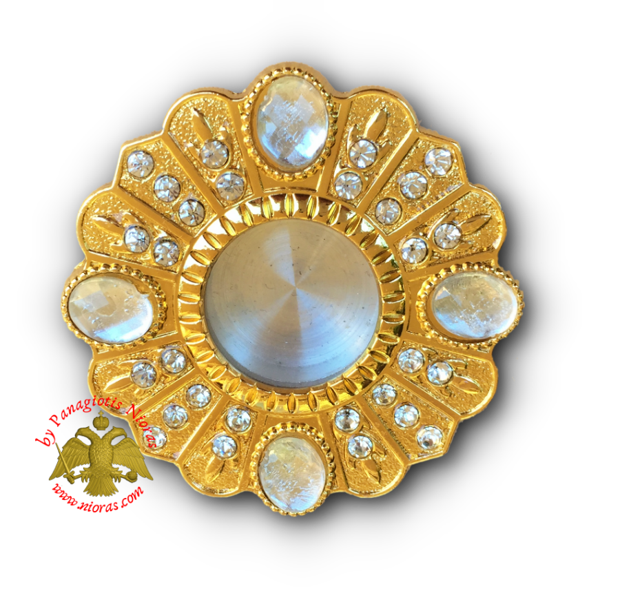Small Reliquary Round with Screw Back 6x6x2cm Gold Plated