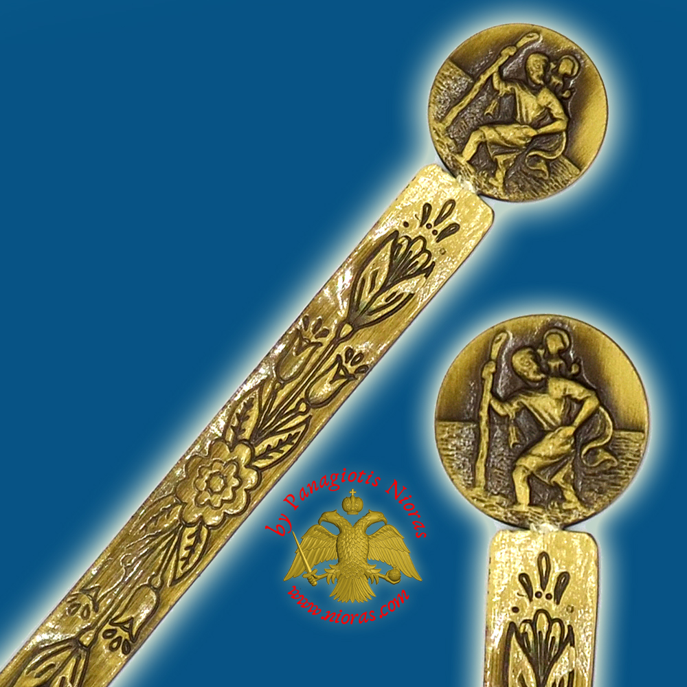 Orthodox Metal Bookmark Saint Christopher Single Icon
