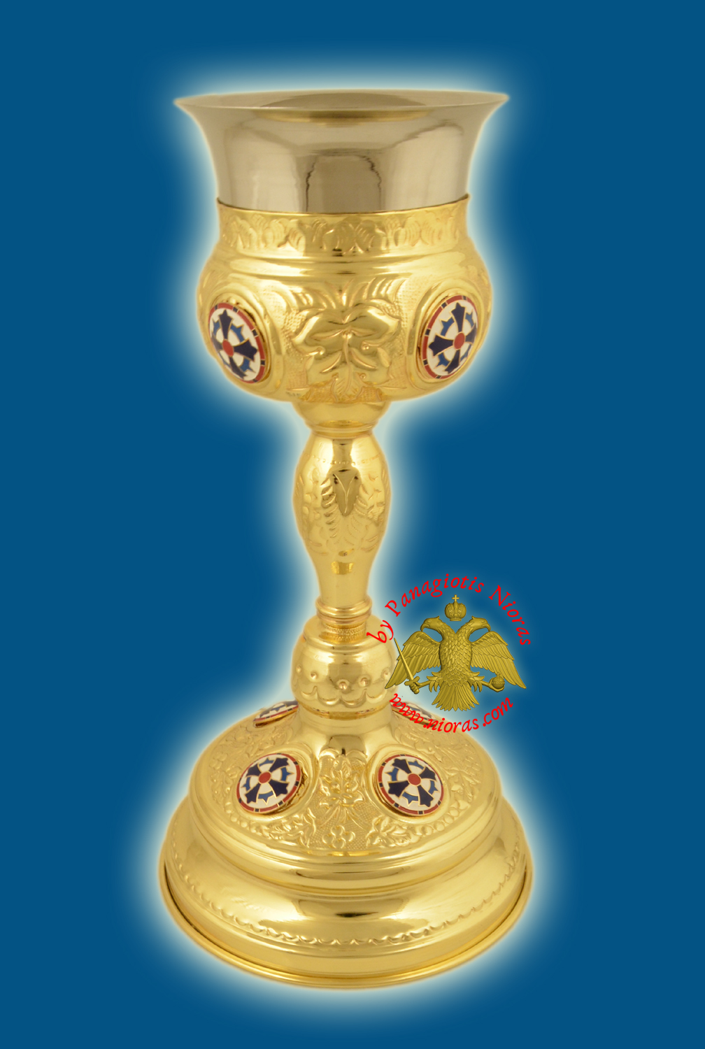 Ecclesiastical Chalice Set Holy Communion Cup 500ml with Enamel Gold Plated