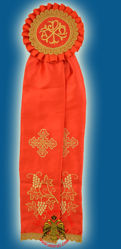 Ecclesiastical Ribbon Badge for Church Decoration 17x60cm Red