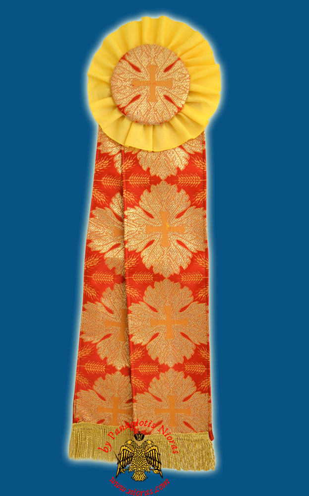Ecclesiastical Ribbon Badge for Church Decoration 22x65cm Red Gold