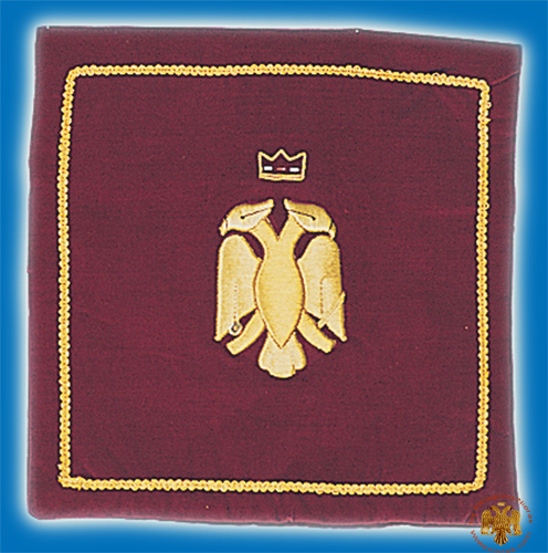 Orthodox Velvet Pillow Case with Byzantine Eagle Golden Thread