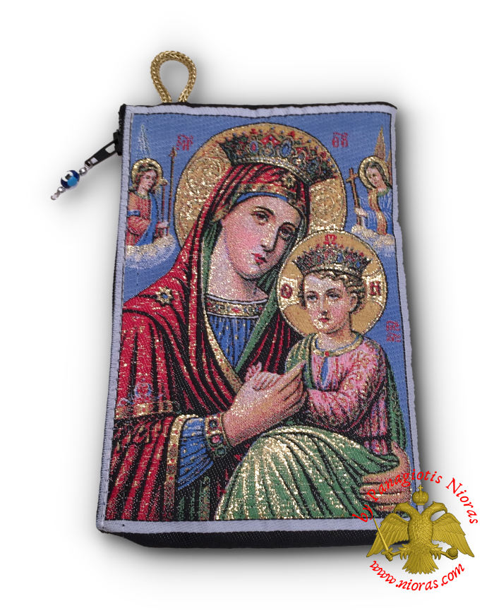 Wallet With Orthodox Holy Theotokos Icon with Angels