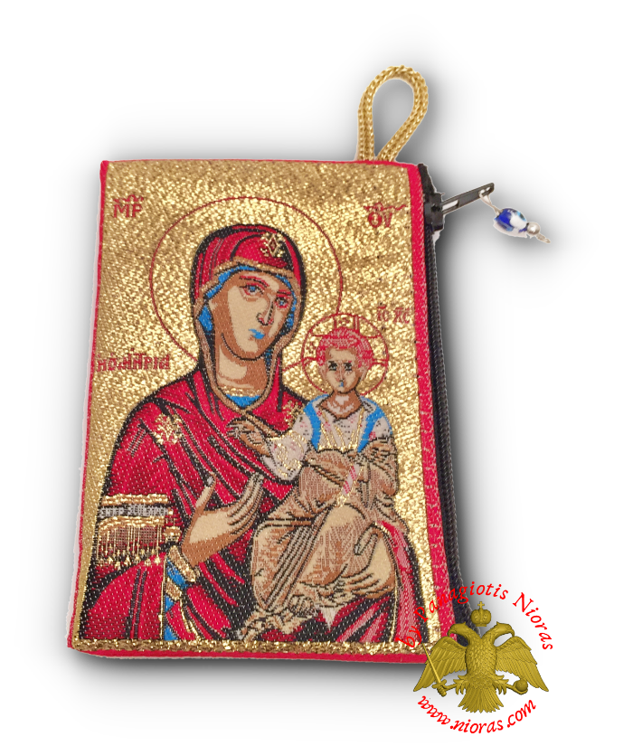 Wallet With Orthodox Byzantine Holy Theotokos Icon Hodegetria