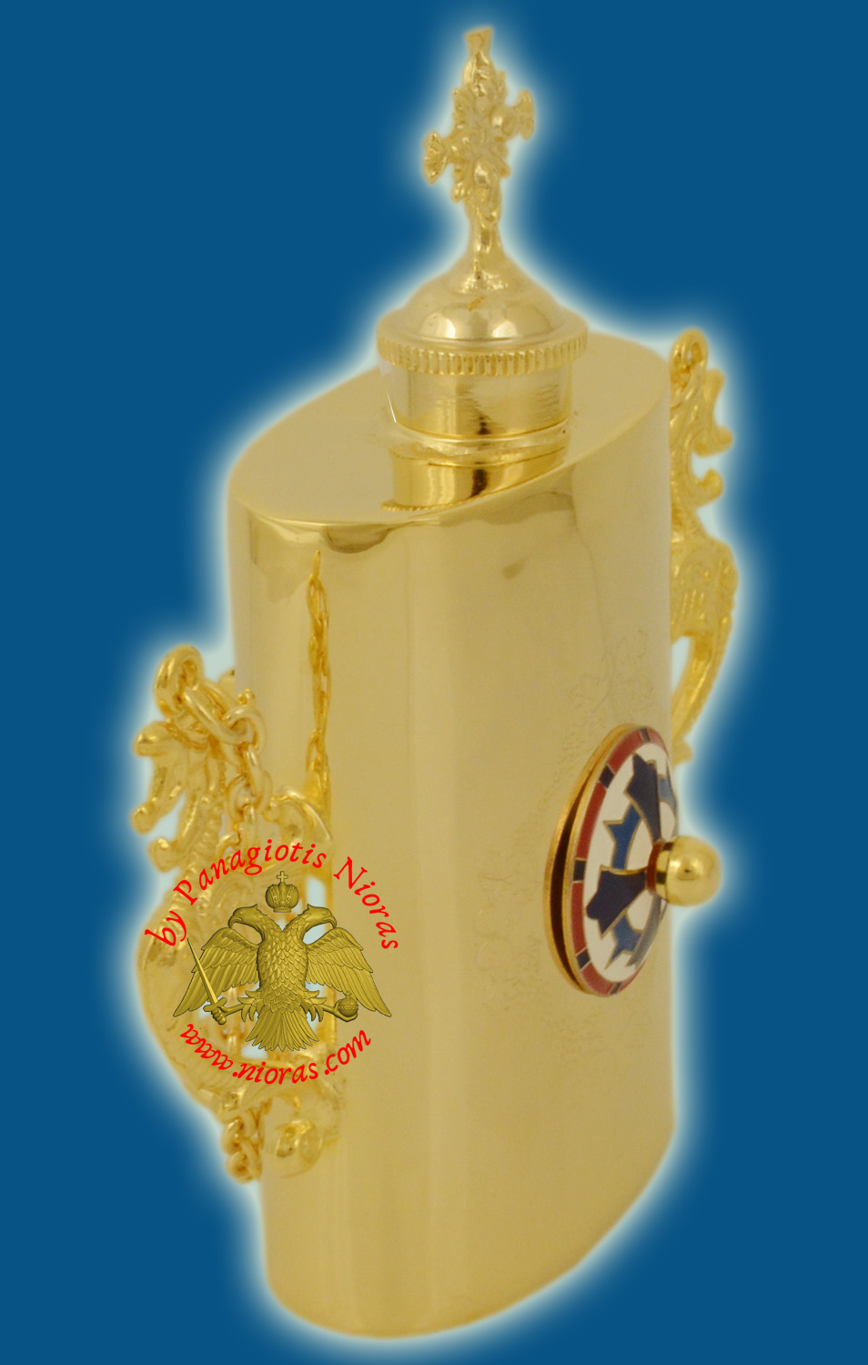 Anointing Oil Bottle Enamel Gold Plated