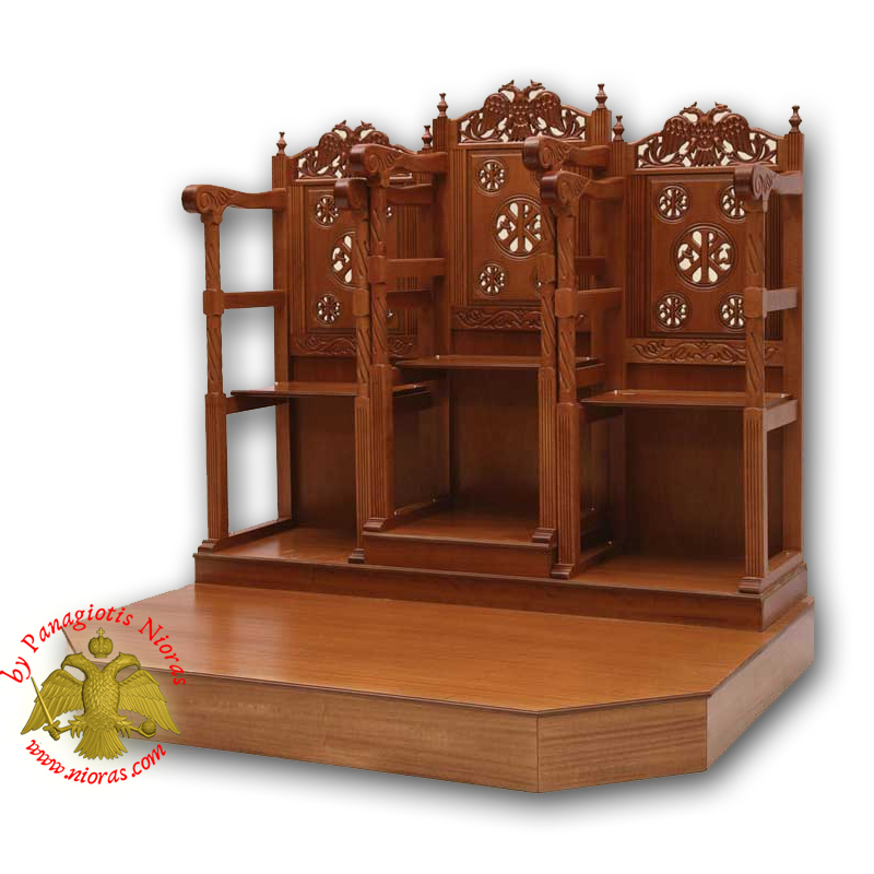 Orthodox Church WoodCarved Lectern Pews Chanters with Byzantine Eagle ARXO Carvings