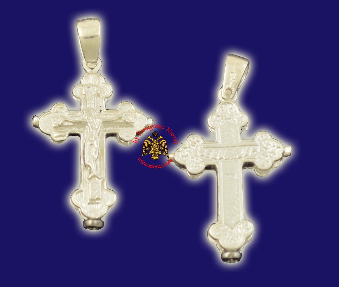 Traditional Byzantine Sterling Silver Cross - 711