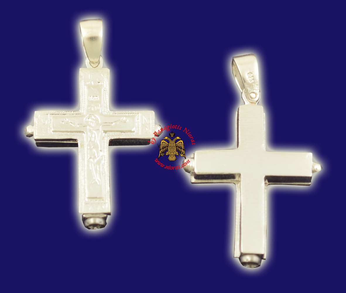 Traditional Byzantine Sterling Silver Cross - 712