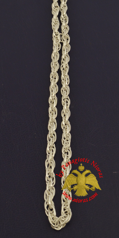 Metal Chain for Orthodox Engolpion or Pectoral Cross Silver Plated 120 cm C'