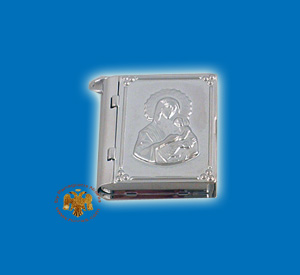 Small Gospel Pendant Design Theotokos Embossed Nickel Plated