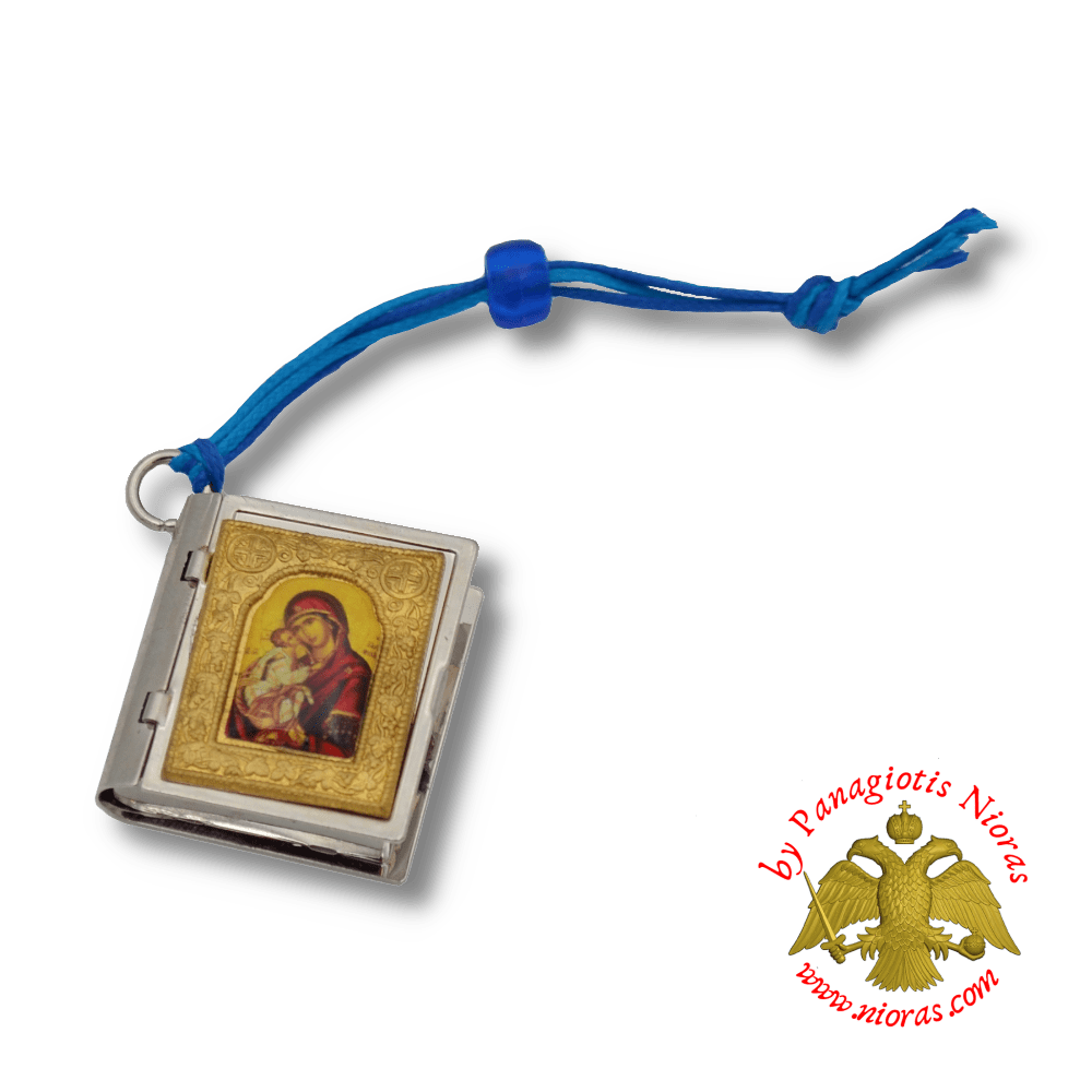 Small Gospel Pendant Design Theotokos Icon Nickel Plated