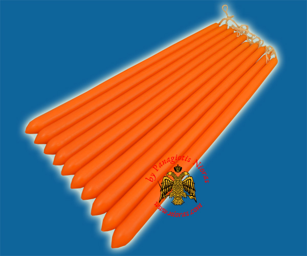 Lampada Candle Parafine Wax Orange Coloured 40cm