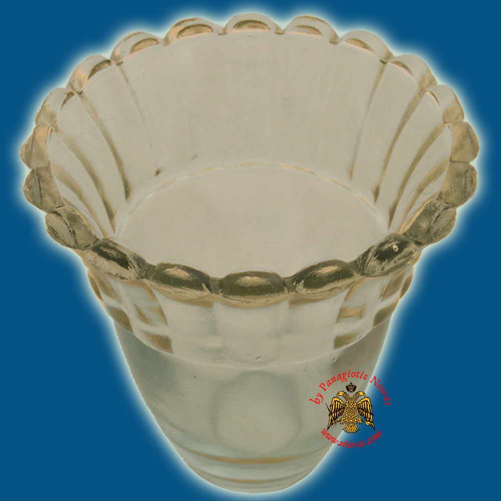 Replacement Oil Candle Votive Glass Cup Flower A' Clear