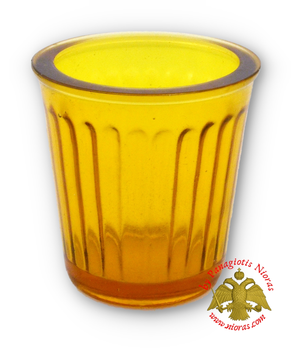 Replacement Oil Candle Glass Cup InLined Natural Amber