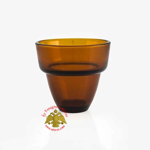 Vigil Oil Candle Glass Replacment Cup Design M1 Amber