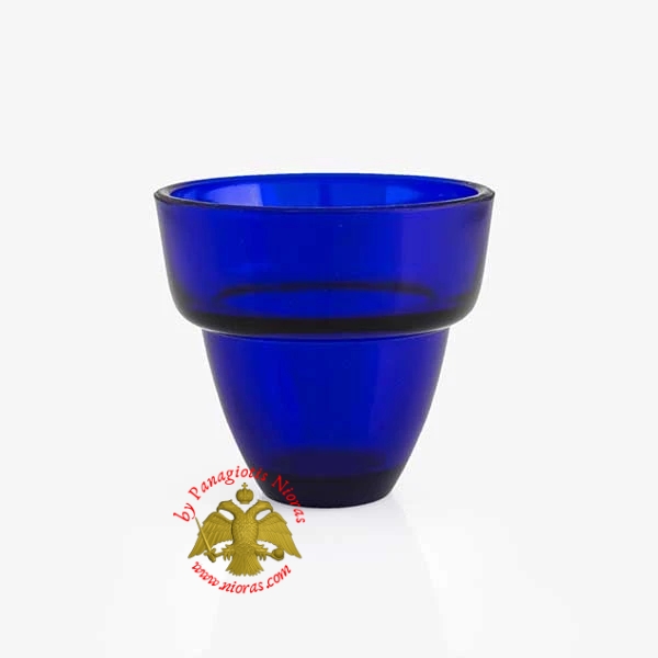 Vigil Oil Candle Glass Replacment Cup Design M1 Blue