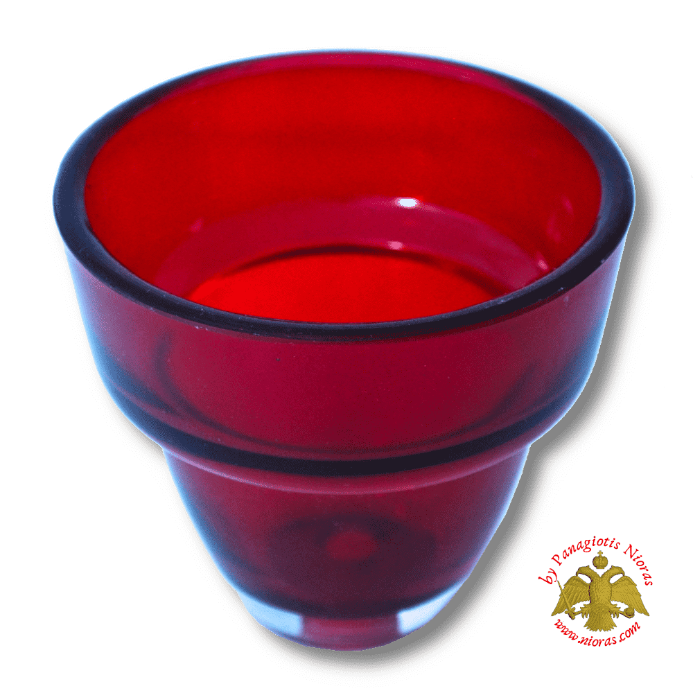 Replacement Oil Candle Glass Cup Design  M1 Red 10mm Hole